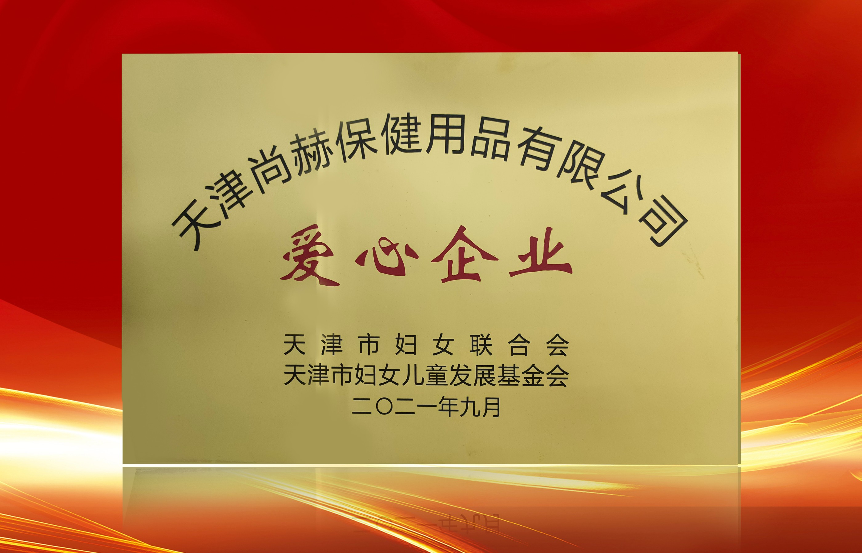 2021年9月-尊龙体育国际(中国)科技有限公司荣获-天津市妇女联合会-“爱心企业”称号